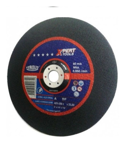 Disco Corte Tyrolit  Xpert De 230 X 1,9 Mm Gramabi Amoladora 9 Pulgadas Plano 230x1,9 Hierro 230x2 Metal Inoxidable