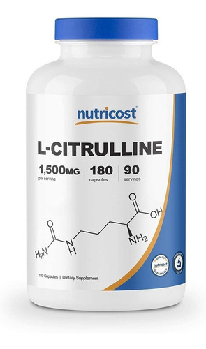 Original Nutricost L-citrulline L-citrulina 1500mg, 180 Cap 