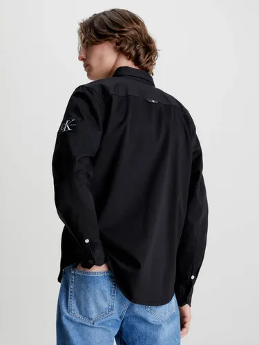 Camisa Holgada De Sarga De Algodón Negro Calvin Klein