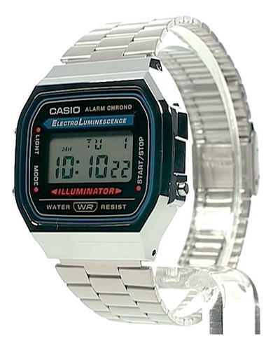 Reloj Pulsera Digital Casio A-168 Con Correa De Acero Inoxid