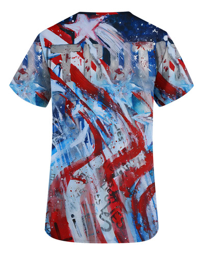 Camiseta De Manga Corta Con Cuello En V A La Moda Para Mujer