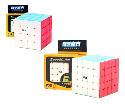 Combo Cubo Rubik Qiyi Stickerless Speed 4x4 Y 5x5 