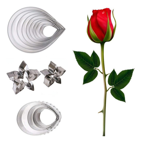 Juego De 18 Moldes De Flores De Pasta De Goma Austin Rose Pe