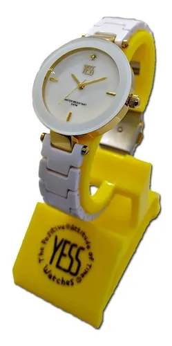 Reloj Yess Mujer S15792s Blanco Dorado Original Cuotas sin inter s