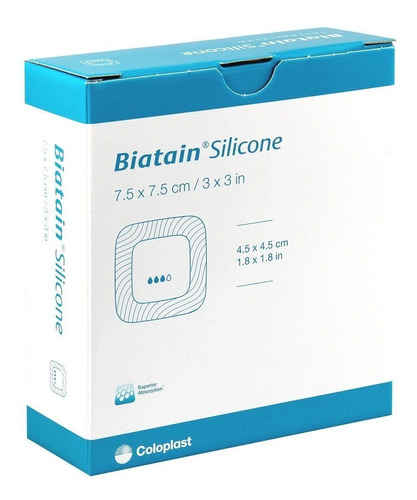Aposito Biatain Silicone Adhesivo 7,5cm X 7,5cm X 10u 334343