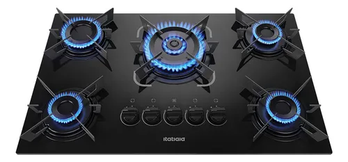 comprar Cooktop 5 Bocas A Gás Itatiaia Electra Glass Tripla Chama Acendimento Superautomático Preto Bivolt