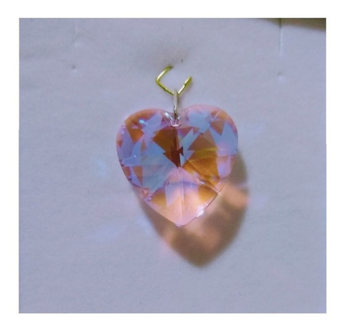 Imagem 2 de 7 de Pingente Coração Cristal Swarovski Rose Blue Boreal Em Prata