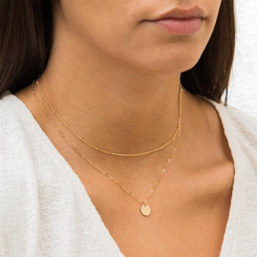 Para Hellowom Collar De Corazón En Capas Chapado En Oro De