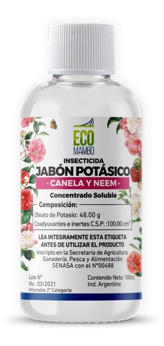 Jabon potásico canela y neem 100cc Ecomambo insectisida