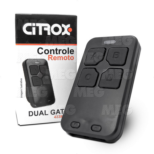 Imagem 2 de 7 de Controle Remoto Citrox Dual Gate 4b 433 Mhz Linear Cx-7421