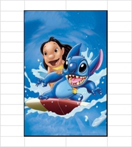 Pintura Diamante Disney 30 X 40cm Stitch Y Lilo Surf