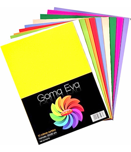 Goma Eva A4 Lisa Colores Surtidos Pack X 10 Hojas
