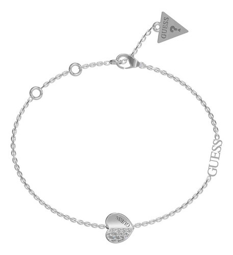 Pulsera Para Mujer Guess Get Lucky Color Plata Diámetro 7 Cm Largo 15 Cm