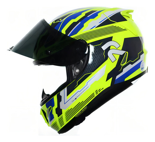 Capacete Hjc Rpha 11 Stobon Amarelo Azul E Branco 63 Cor Amarelo/Azul/Branco