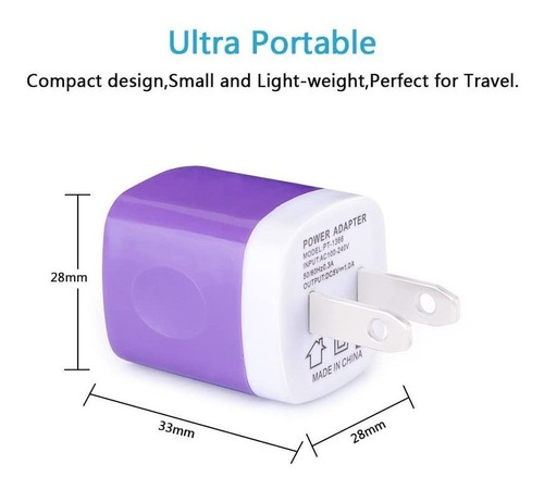 Cargador De Pared De 5 Unidades, Adaptador De Corriente Usb