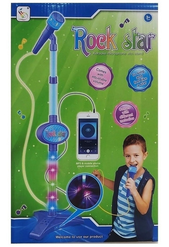 Imagen 2 de 6 de Microfono Infantil Karaoke Luz Y Sonido Mp3 Jlt 8830 8831