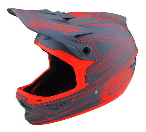 Casco Para Bicicleta Troy Lee D3 Fiberlite Spiderstripe Gris