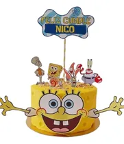 Comprar Adorno De Torta Cake Topper Oferta Listo Para Retirar-enviar Amarillo Bob Esponja