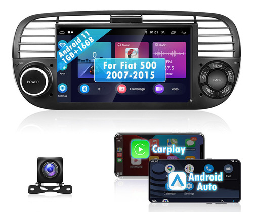 Estéreo De Coche Android 11.0 Carplay Hi-fi Para Fiat 500