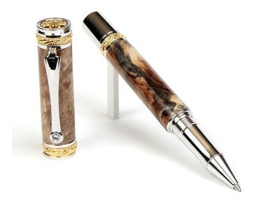 Bolígrafo Rodante Majestic Lanier - Oro 22kt - Buckeye Burl