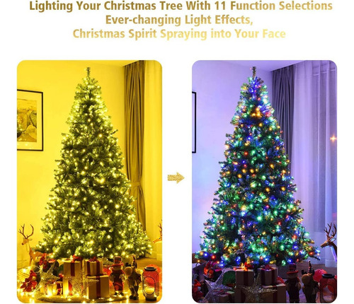 Árbol De Navidad Artificial 2.4 M Preiluminado 750 Luces Led