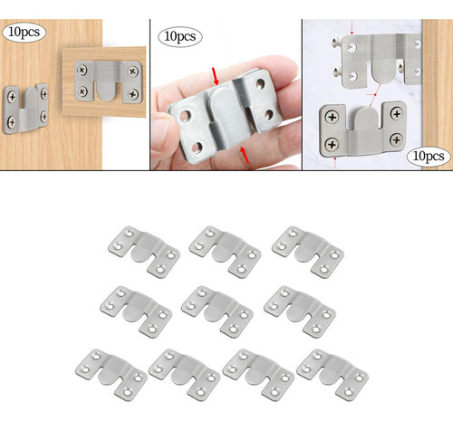 10 Uds. Soporte De Montaje Empotrado Para Muebles Grande .