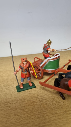 Soldaditos Dsg Britains Quadriga Romana, Roman Charriot Marrón Y Verde