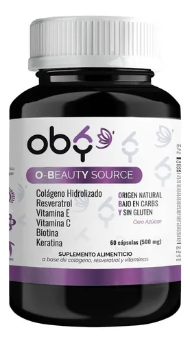 comprar Oby Colageno Hidrolizado fortalecido con Resveratrol, Biotina, Keratina, Vitaminas C Y E | 60 Capsulas Premium para Piel Cabello Uñas