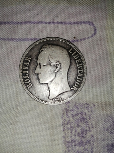 Moneda De 5 Bolívares De Venezuela De 1924