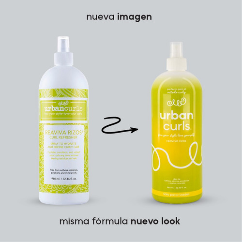 Tratamiento Activador Para Rizos Urban Curls Sin Sal 960 Ml