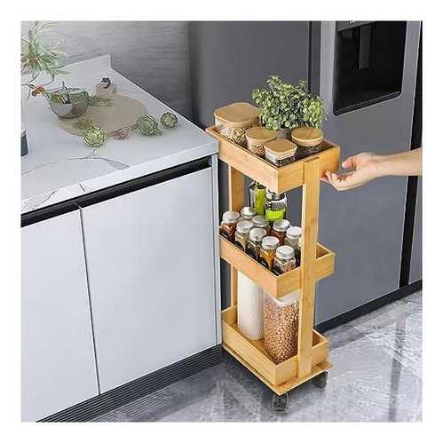 Topzea Slim Storage Cart, 3 Niveles Rolling Utility Cart En