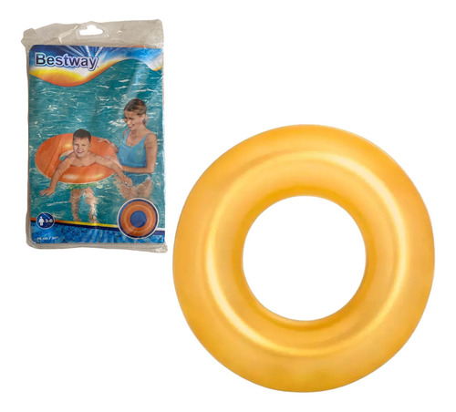 Boia Inflável Circular Neon Infantil Piscina Bestway 76cm