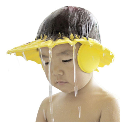 Chapéu Protetor Viseira De Banho Lava Cabeça Bebês Crianças