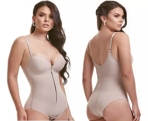 Body Cinta Modelador Shapewear Push Up Com Ajustes C/ Decote