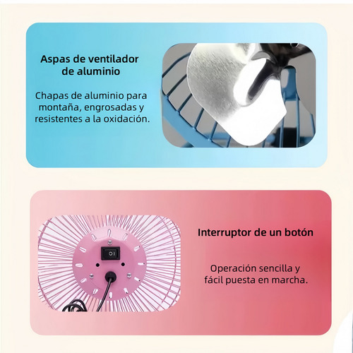 Ventilador De Escritorio Portátil Usb De 8 Pulgadas