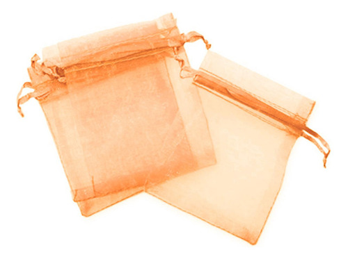 Bolsa De Organza Para Boda, Mxpog-005, 5 Pzas, Tela, Naranja