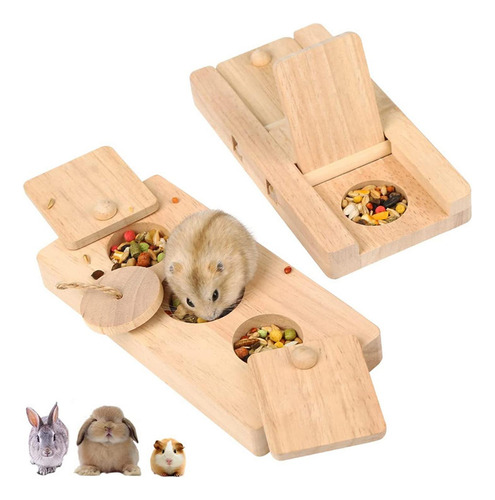 Juego De Juguetes De Forraje De Enriquecimiento De Madera,