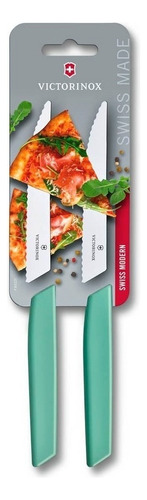 Set De Cuchillos Para Bistec 2 Pzs, Menta. 12 Cm. Victorinox Color Menta