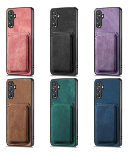 Funda De Piel Extraíble Con Tarjetas Magnéticas 2 En 1 Para