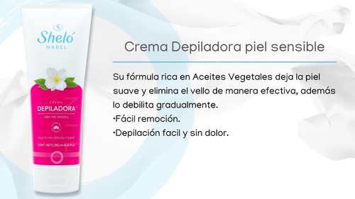 Crema Depiladora Para Piel Sensible Shelo Nabel 250ml