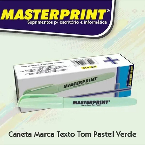 Caneta Marca Texto Verde Tom Pastel Caixa Com 06 Unidades Verde