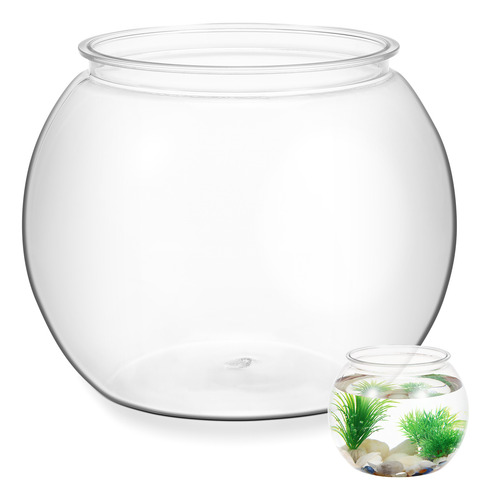 Acuario Redondo Transparente Con Pequeños Recipientes Para P