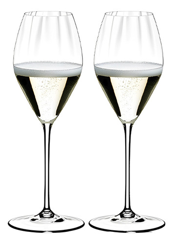 Kit de 2 vasos Riedel Champagne Performance de cristal de lujo de 375 ml