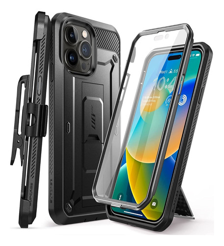 Case Supcase Para iPhone 14 Pro 6.1 Protector 360° Negro
