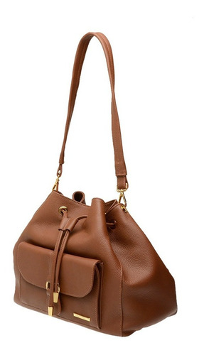 Bolsa Feminina Estilo Saco Em Couro Legitimo Sifra Cor Floter camel