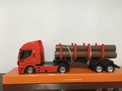 Caminhao Iveco HI-Way com Toras de Madeira - USUAL BRINQUEDOS