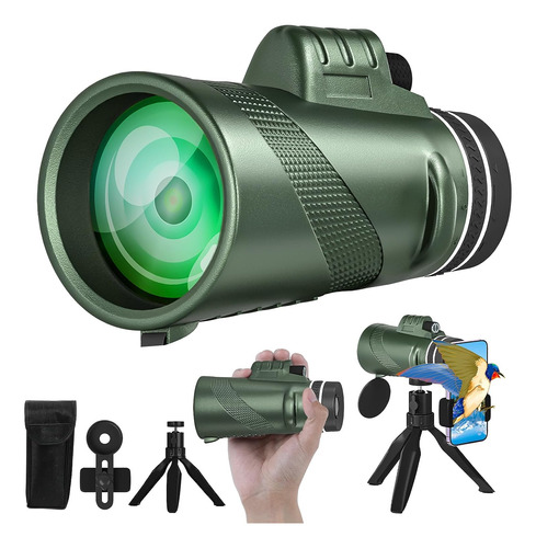 Telescopio Monocular De 80 X 100 Para Adultos Y Niños, Teles