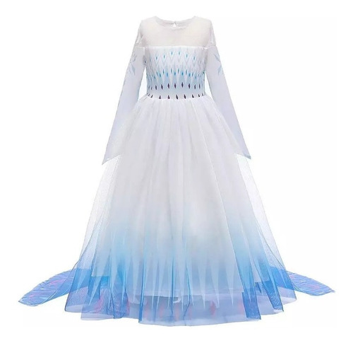 Imagen 2 de 4 de Disfraz Frozen 2 Vestido Elsa Nieve Blanco