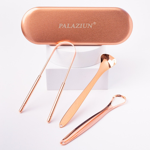 Kit de 3 herramientas para limpiar la lengua (cobre, raspado lingual)