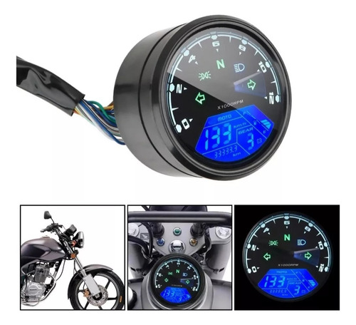 Velocimetro Digital Universal Moto Cafe Racer Giros